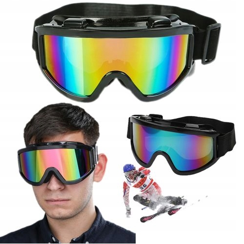 GOGLE OKULARY narciarskie na NARTY SNOWBOARD MULTIKOLOR OKULARY ZIMA