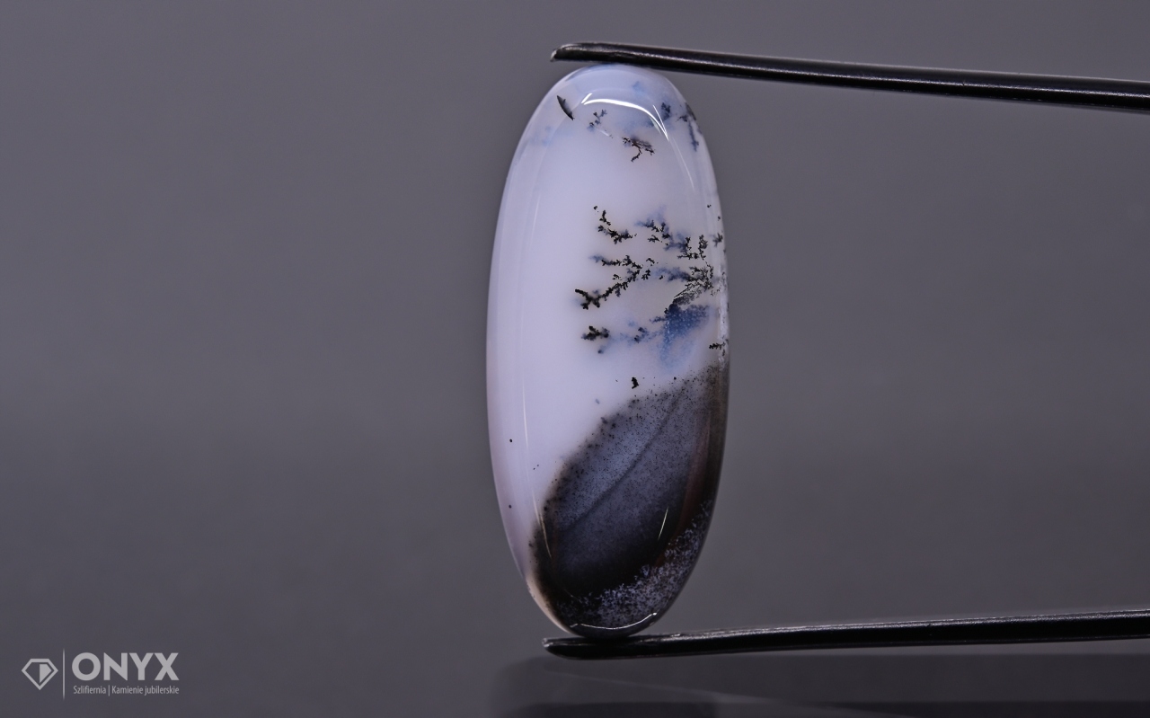 Dendritový achát z Turecka kabošon ovál 34,5x14,5 m