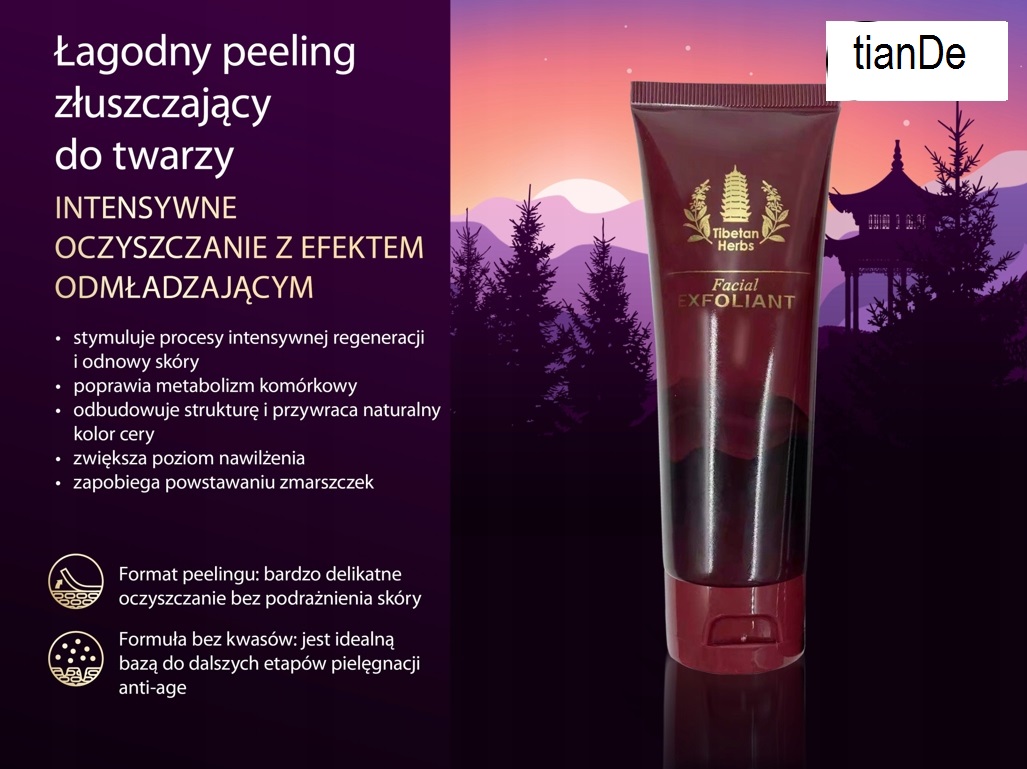 TIANDE TIBETAN HERBS ROŚLINNY PEELING DO TWARZY Marka Tiande