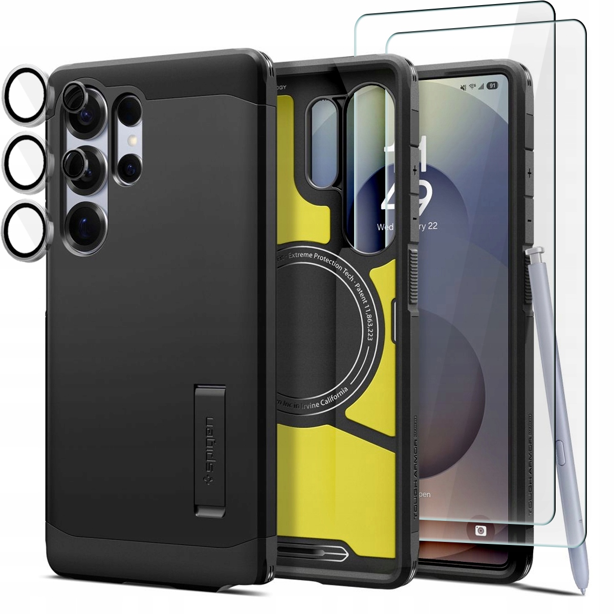 Spigen Pancerne Etui Do Magsafe Na Galaxy S25 Ultra Szkło Ekran Aparat