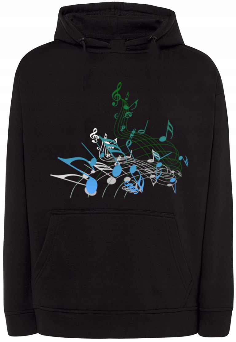 Mikina s barevným potiskem Nutky Noty Hudba vel. M