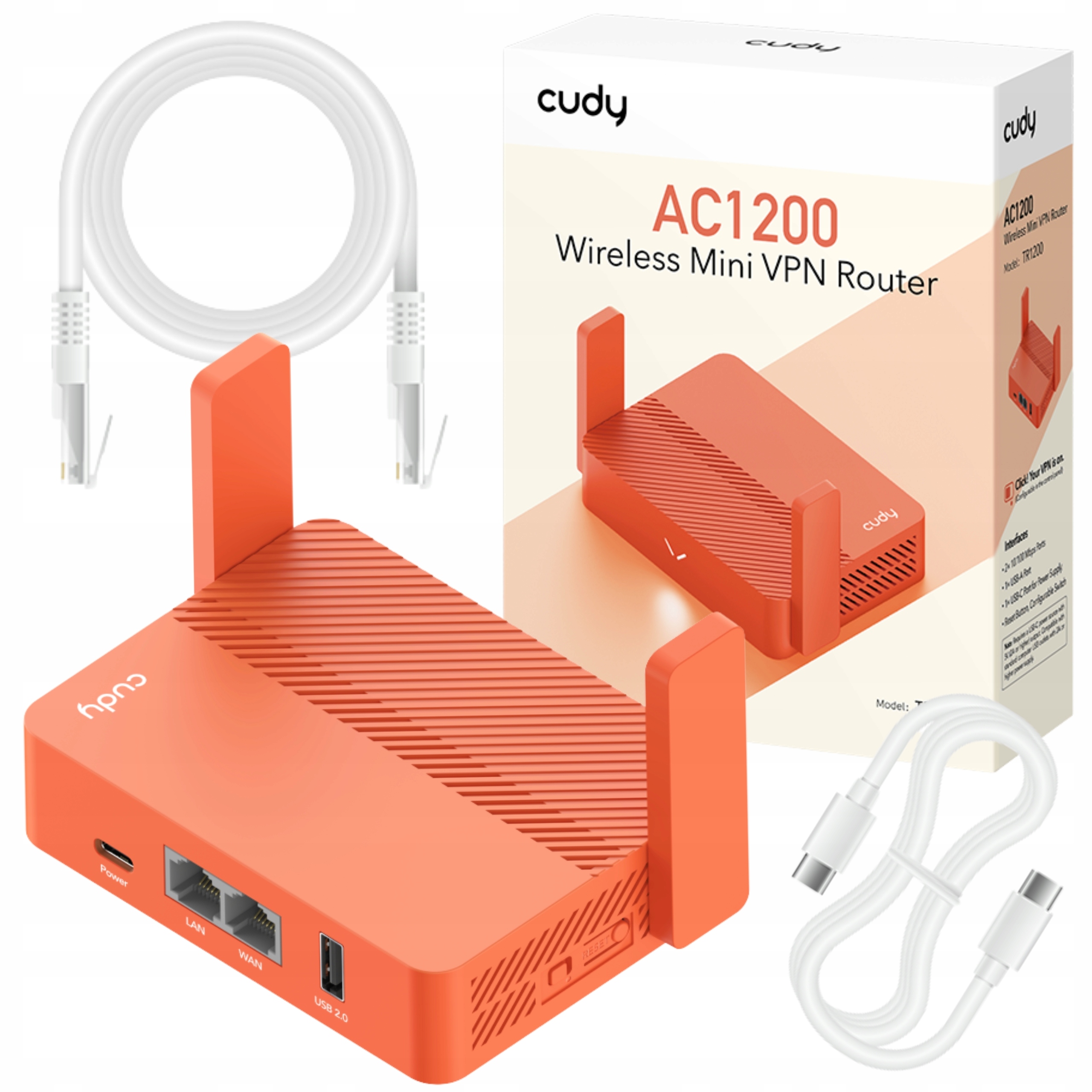 Mini router podróżny Cudy TR1200 5GHz Wifi 5 AC1200 802.11ac Vpn Wan Lan