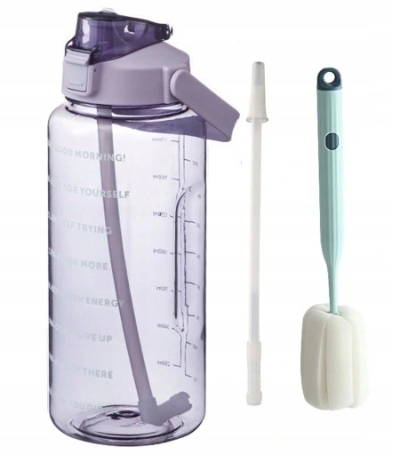 BUTELKA BIDON 2L 2000ML BUTELKA NA WODĘ Z SŁOMKĄ