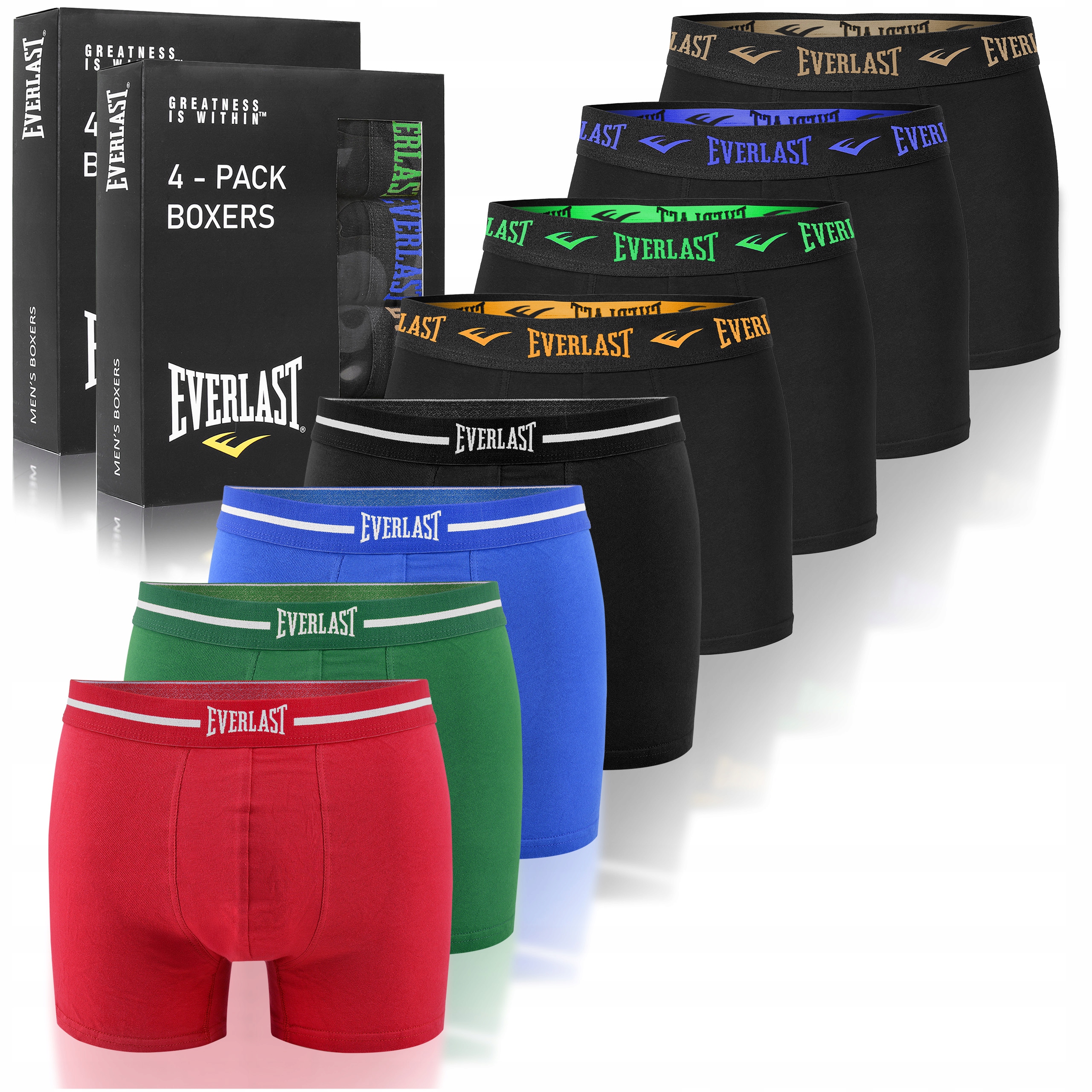 Everlast Pánské boxerky 8 kusů Bavlna Černá Barva Logo Velikost XL