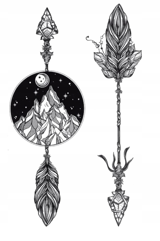 

Tatuaż tymczasowy Kamienna strzała noc moon symbol