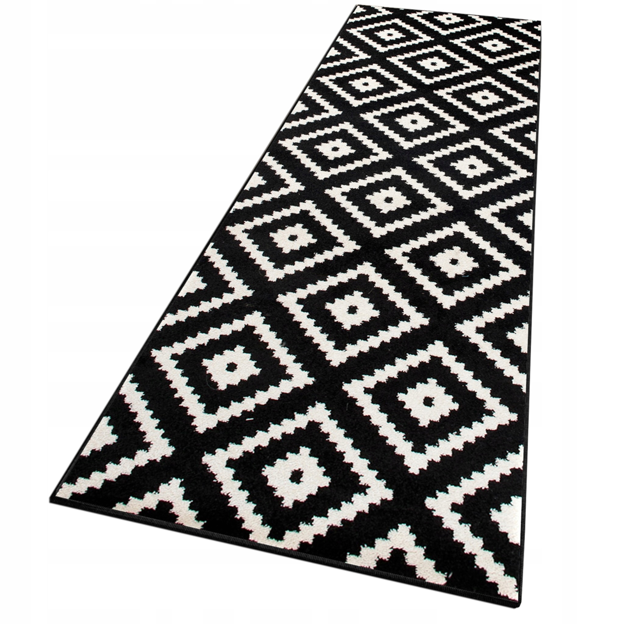 

Dywan Maroko 100x300 Gotowy Chodnik Czarny 85bl
