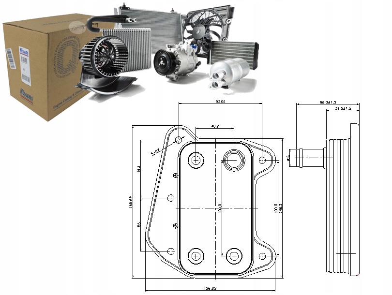 CHŁODNICA OLEJU MERCEDES C C T-MODEL (S203) C T-MO