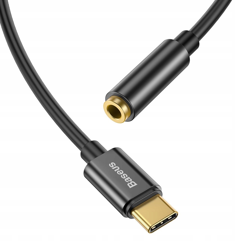 BASEUS PRZEJŚCIÓWKA AUDIO ADAPTER USB C NA AUX mini Jack 3,5mm KABEL 9cm Marka Baseus