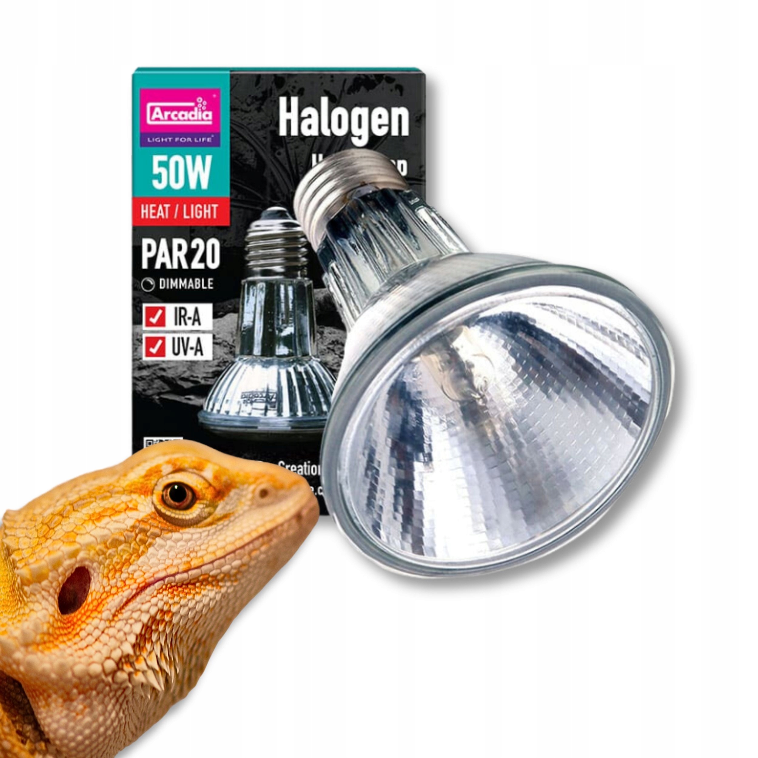 Levně Arcadia spot halogenová výhřevná žárovka pro Terárium (uva) 50W