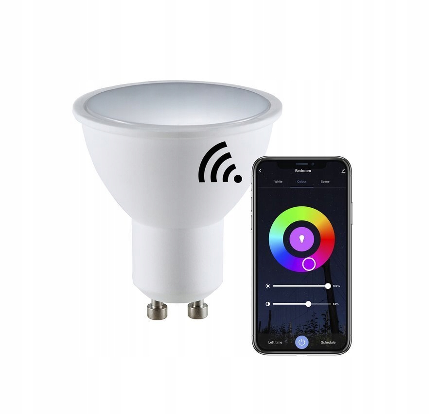 

Mocna Żarówka Led GU10 5,5W Wi-Fi 400lm Tuya Smart