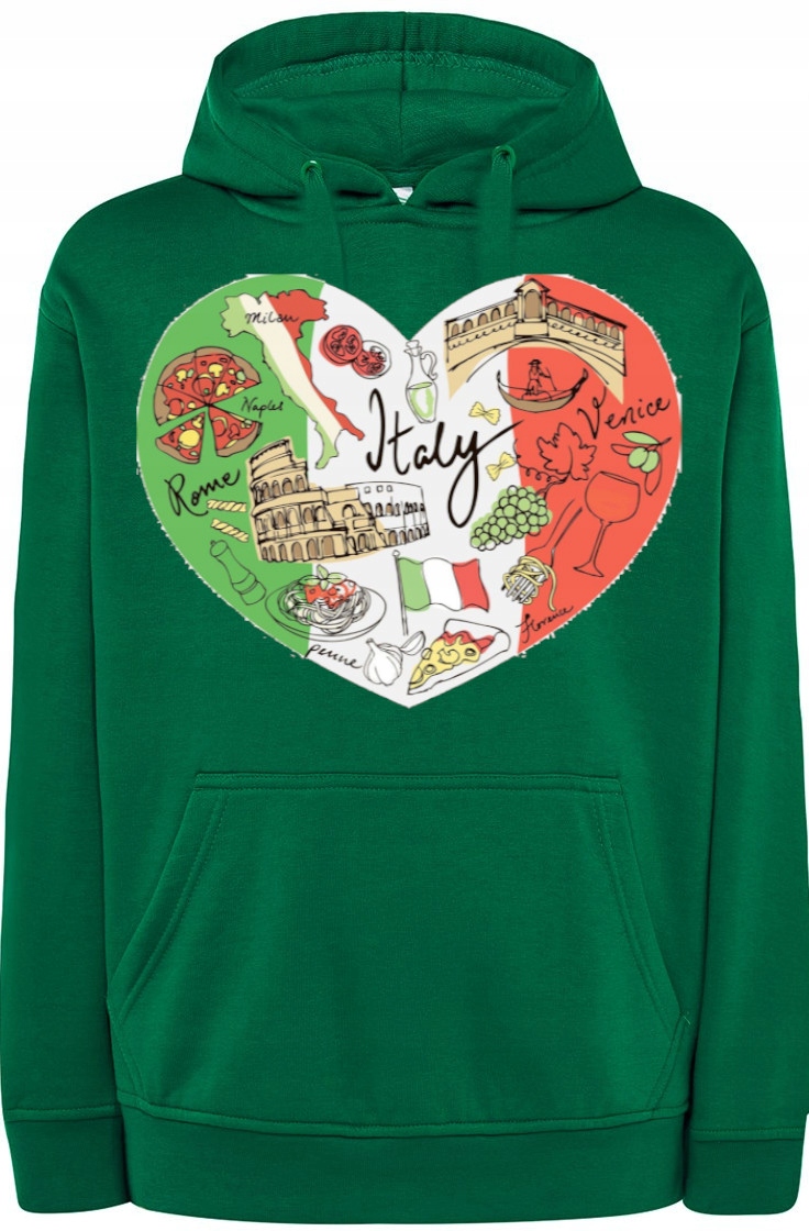 Itálie Srdce pánská mikina s kapucí vel. S