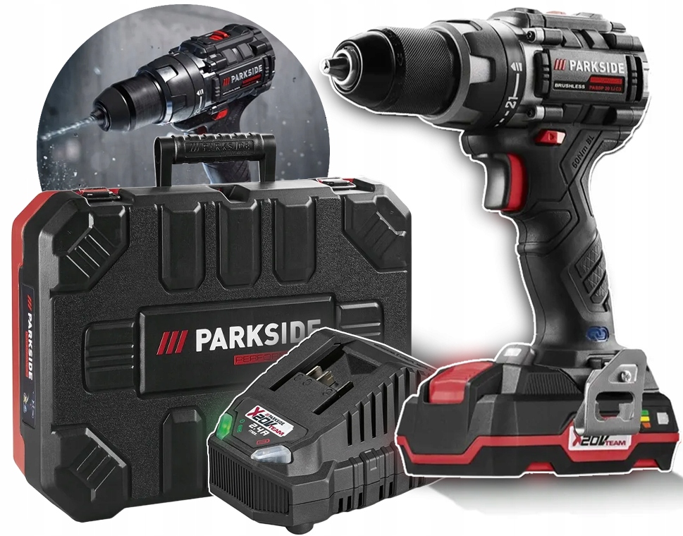 Parkside Akumulatorowa wiertarkowkrętarka Pabsp 20-Li C4 Aku i Ład