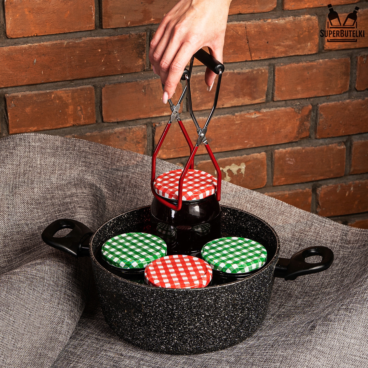 Chwytak do wyciągania gorących słoików Długość 230 mm