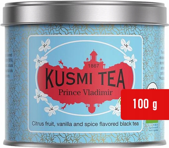 Levně Čaj černý Kusmi Prince Vladimir Vanilka Koření Citrusy v plechovce