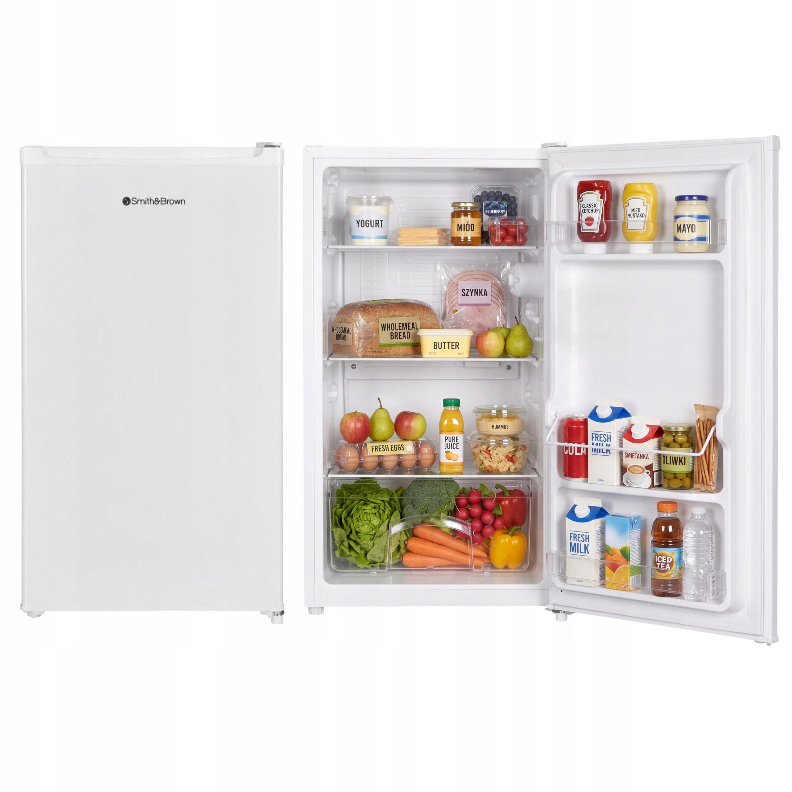 Mała lodówka chłodziarka podblatowa 85cm 88L Smith&Brown SFTTF-411-WE2