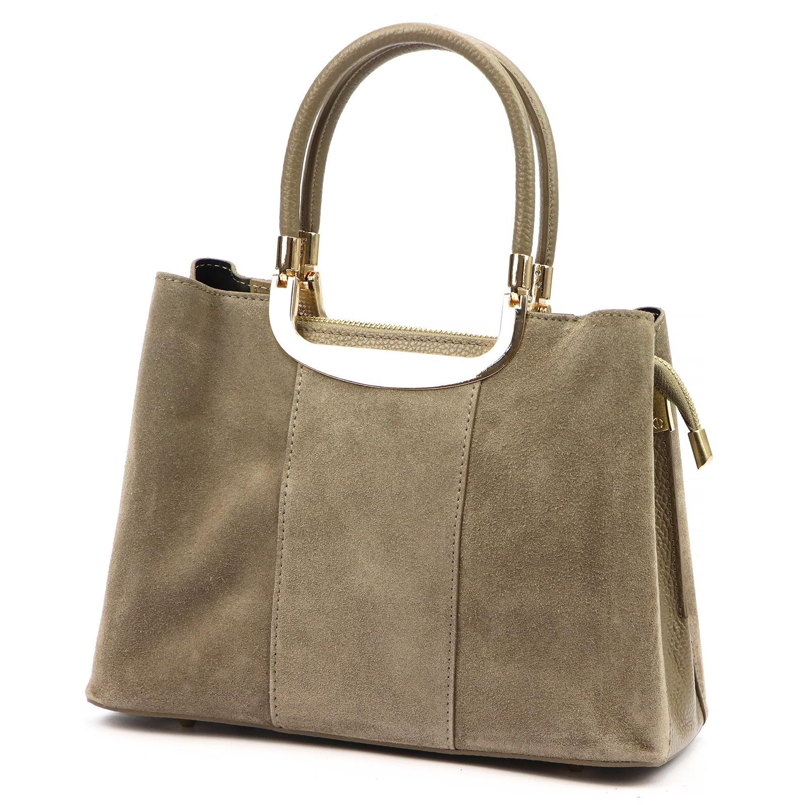 Dámská kabelka kufřík kožená taupe přes rameno Luka