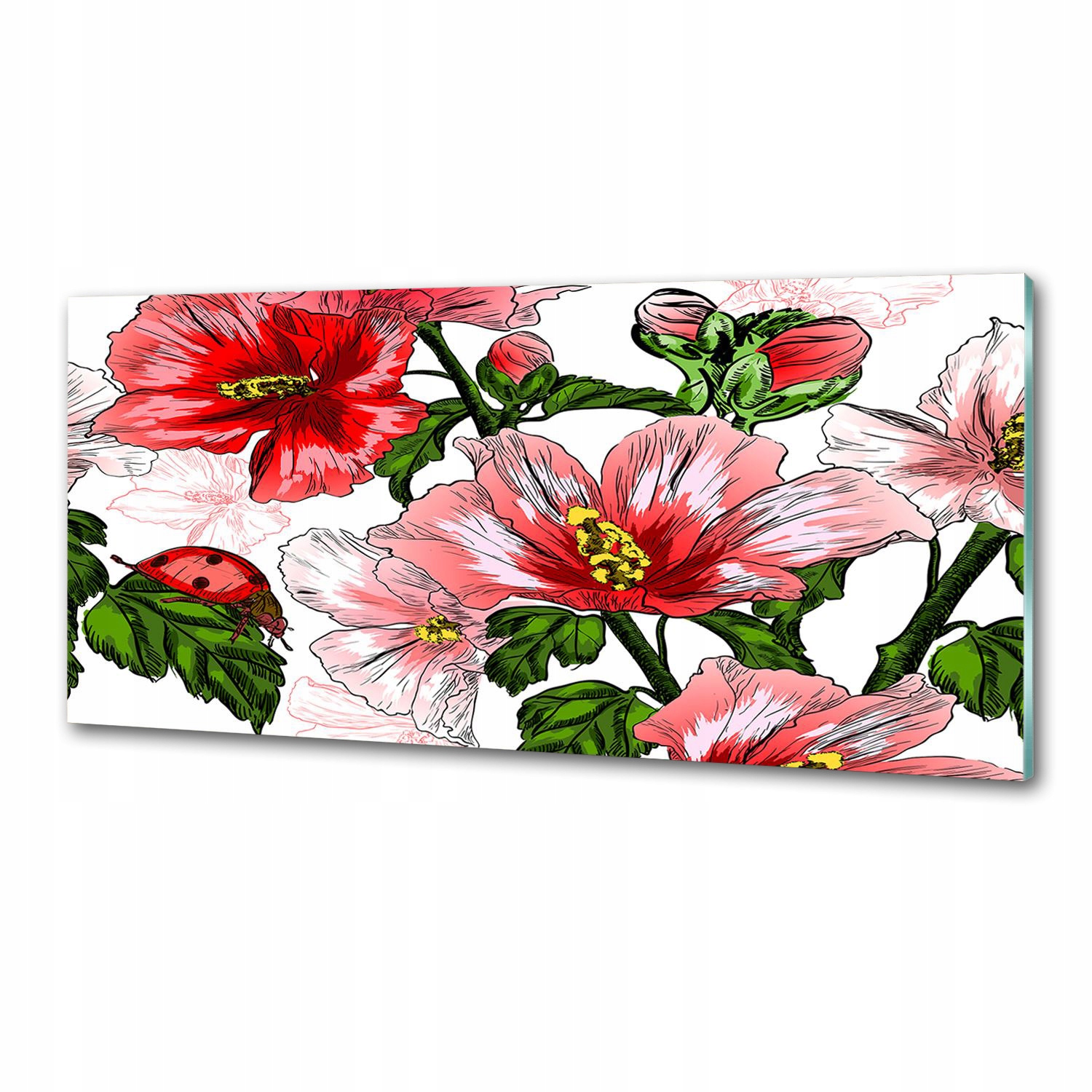 Panel medzi nábytkom v kuchyni Hibiskus 125x50 Lepidlo