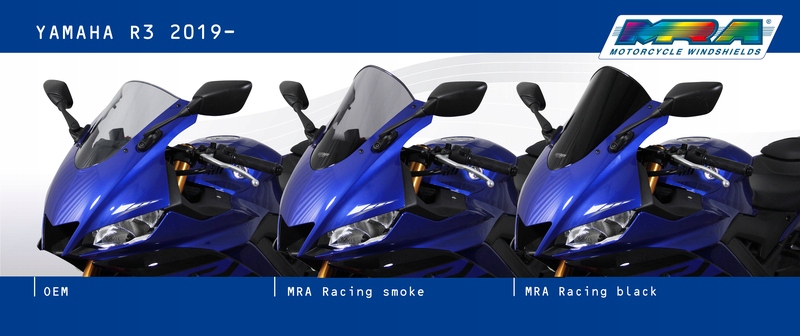 Mra Racing ''r'' Čelné sklo čierne Yamaha YZF-R3 4025066165650