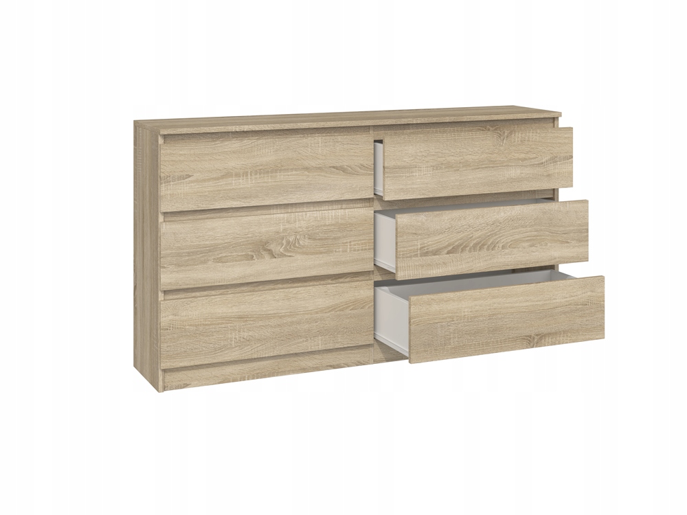 KOMODA NOWOCZESNA 140 cm POJEMNA SZAFKA REGAŁ SZUFLADY MEBLE DĄB SONOMA Stan opakowania oryginalne