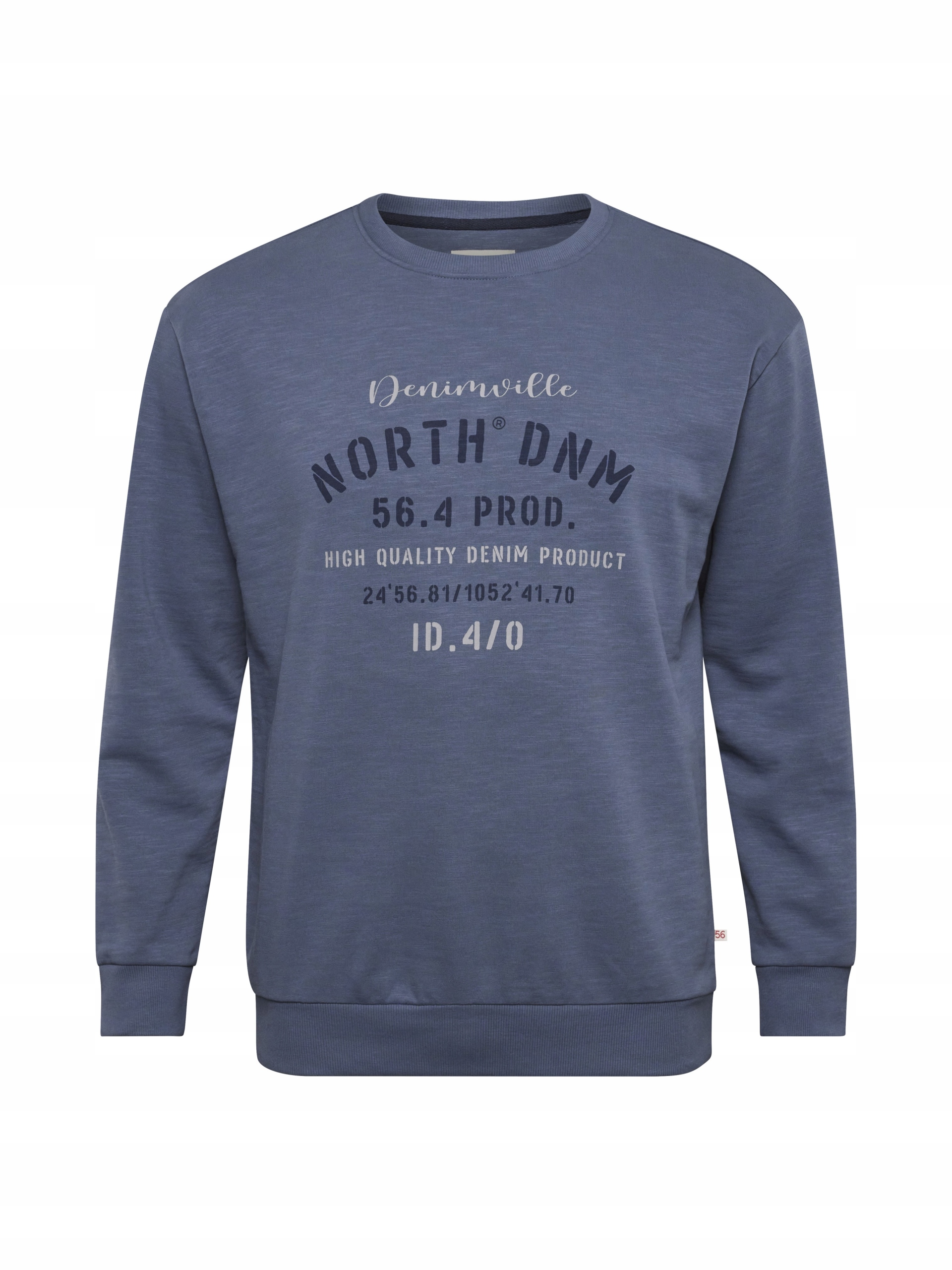 North 56 Denim Bavlněná Mikina Teplákovka Velké Velikosti Modrá 4XL