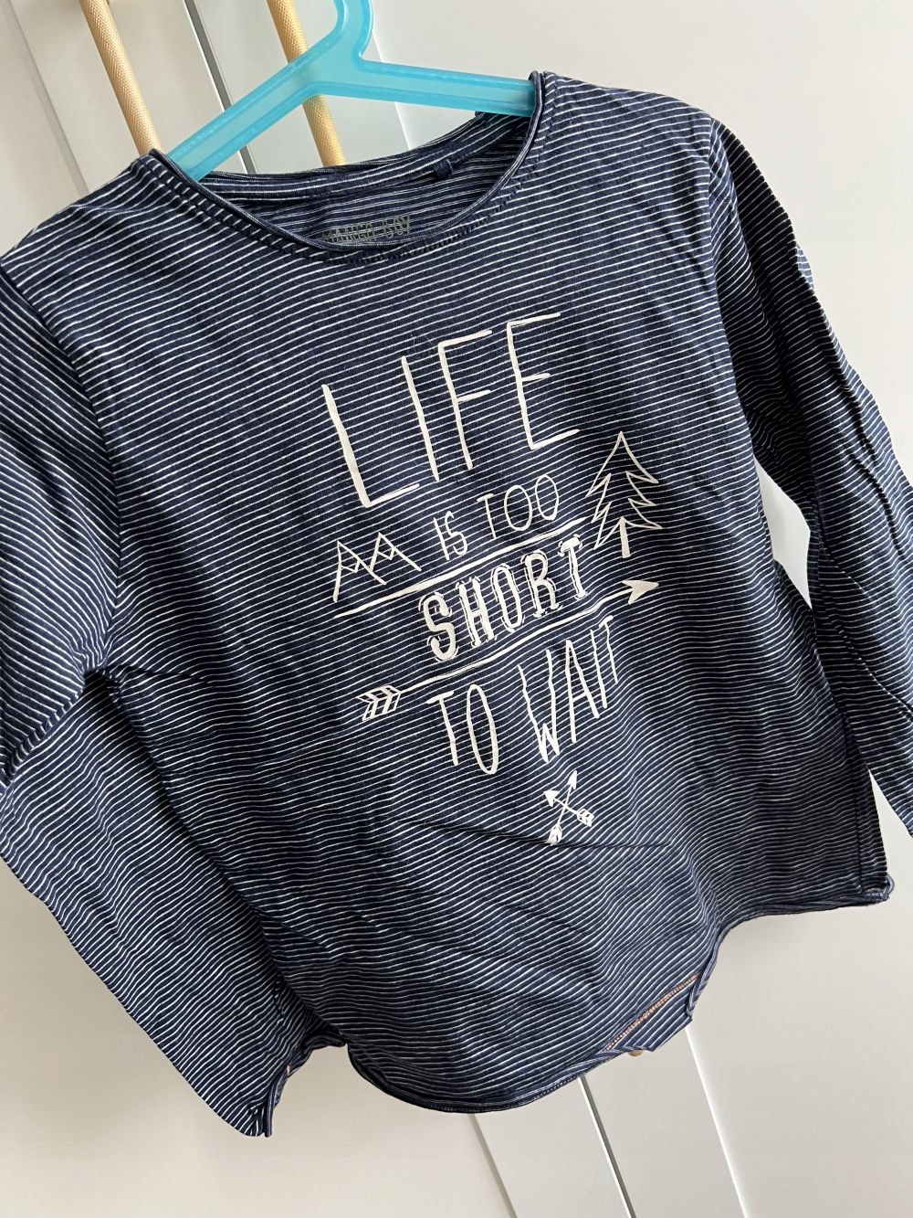 Bluzka dziecięca granat MANGO paski 7-8 lat 128 cm Rozmiar 128