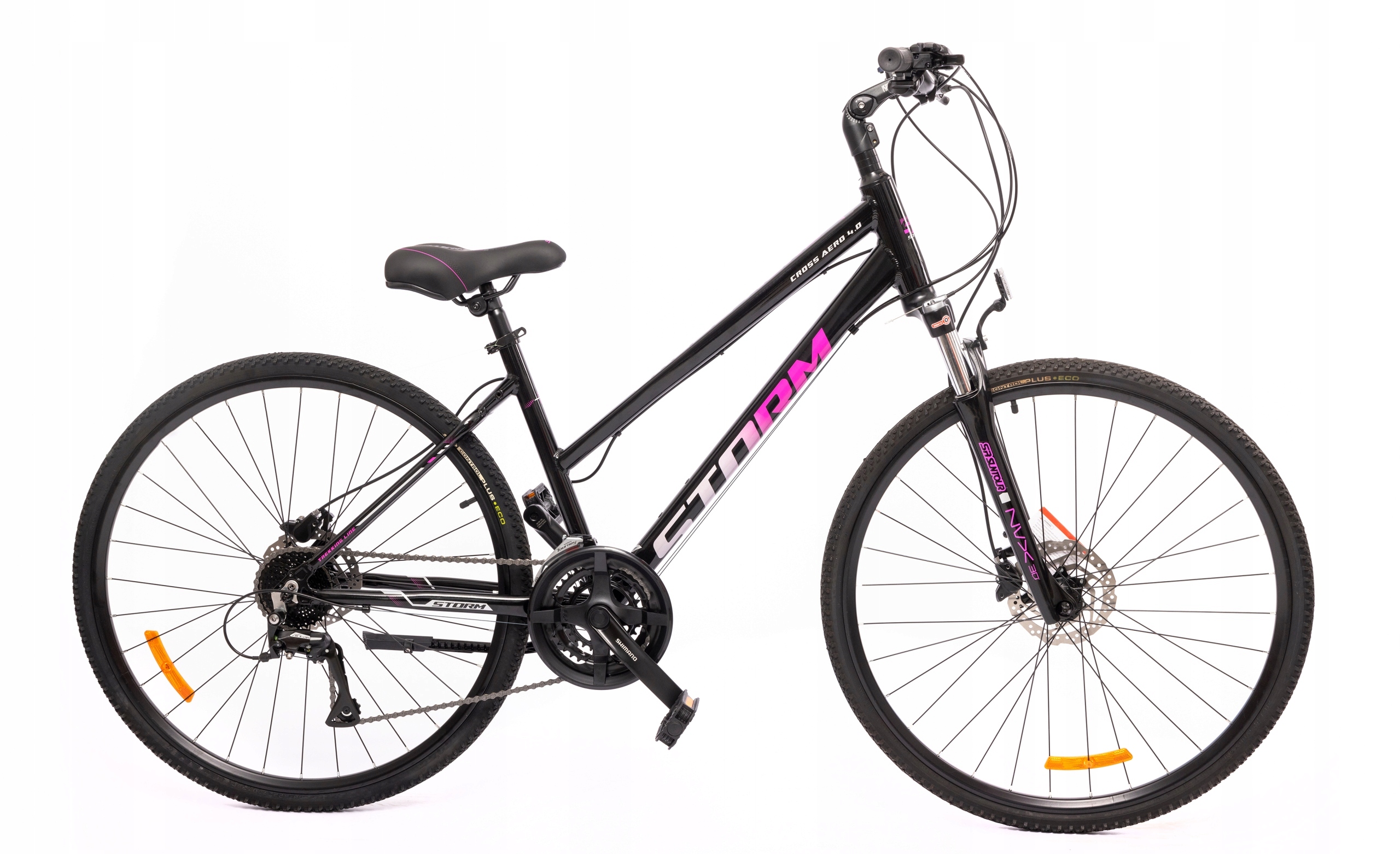 Rower crossowy Storm Cross Aero 4.0 Woman rama 17 cali czarny fuksja