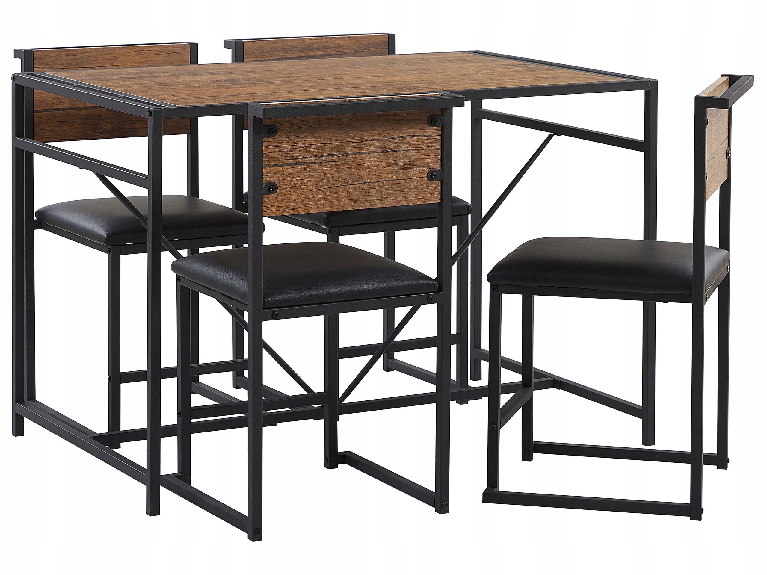 Zestaw do jadalni stół i 4 krzesła brązowy Liczba elementów w zestawie 5