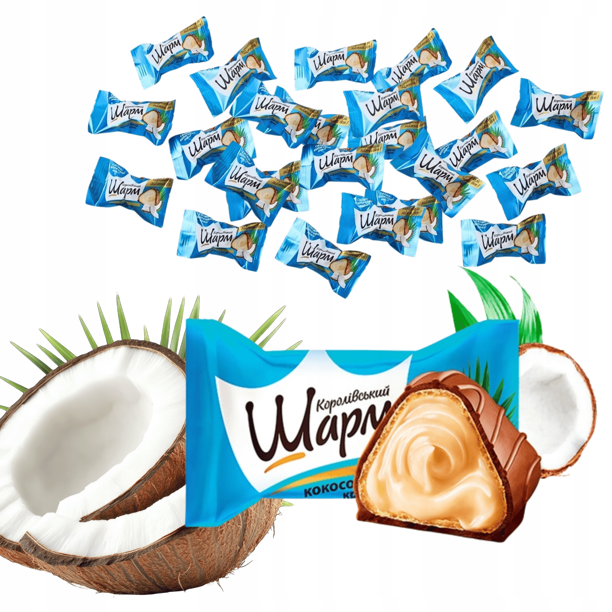 Kokosové oplatky pralinky v čokoládové polevě Abk Royal Charm Coconut 2 kg