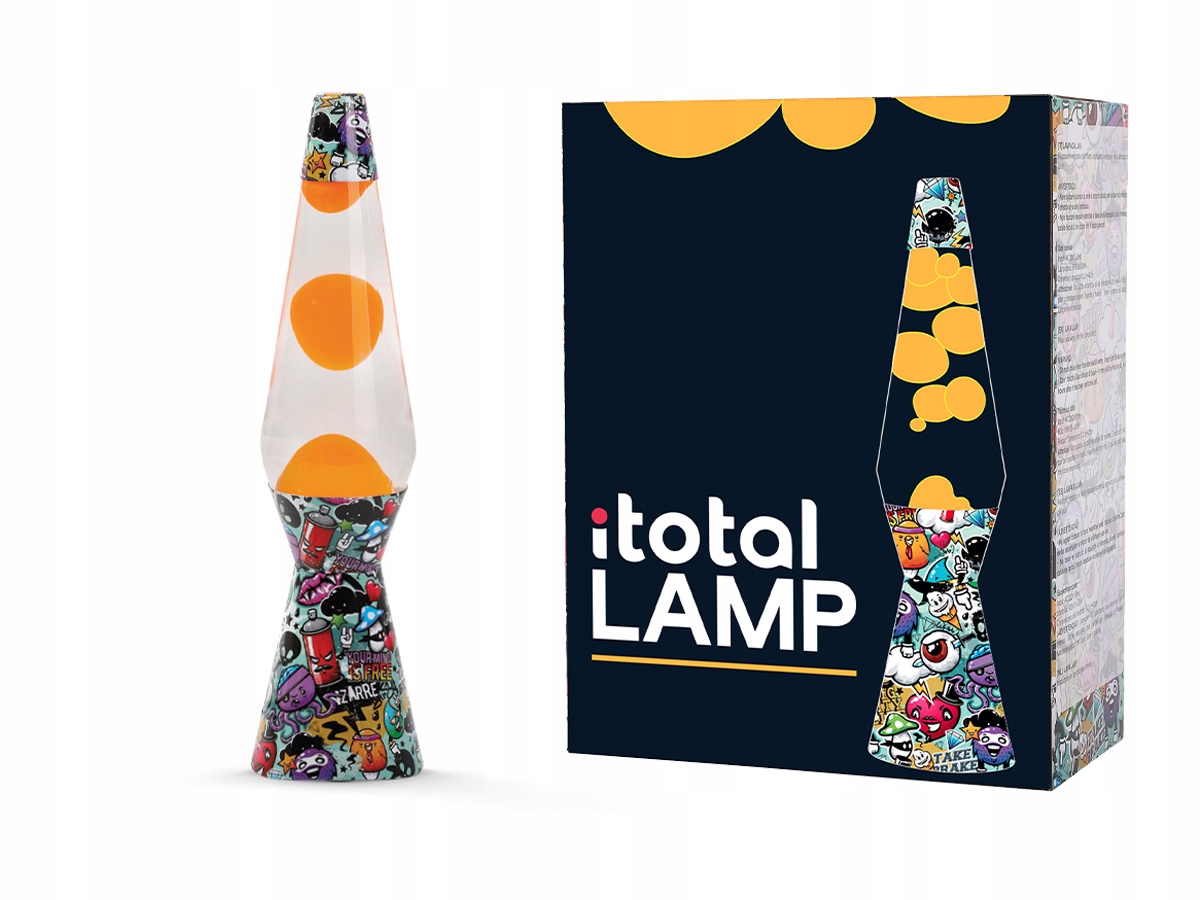 Lávová lampa Lava Lawa XL1774 Graffiti magmatická oranžová