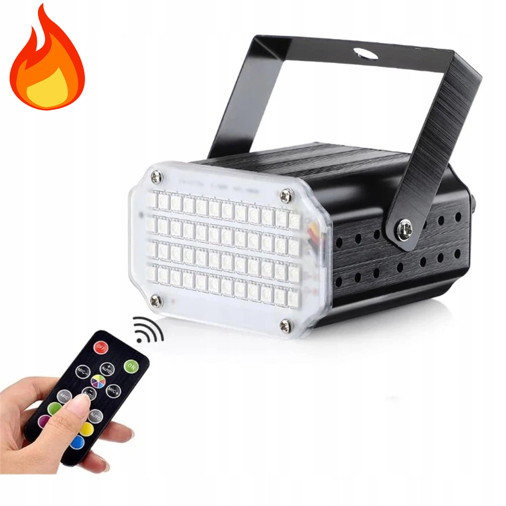 Stroboskop Led Rgb 48 Diod Mini Strobe Light Chlazení Scéna Bar