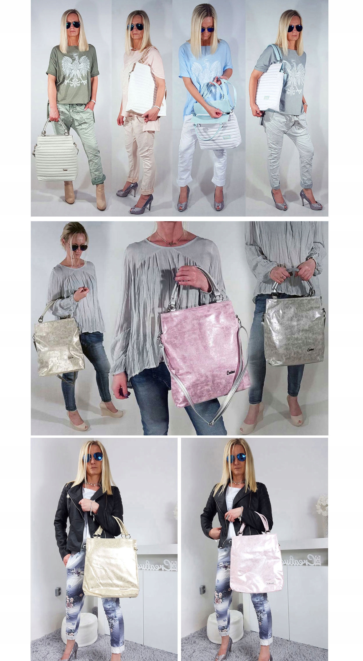 TOREBKA LEWANDOWSKA TORBA CARINE PASTELE I KOLORY Materiał dominujący skóra ekologiczna