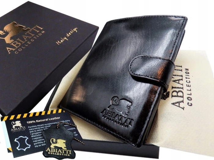 

Duży Portfel Męski Skórzany Antykradzieżowy Rfid