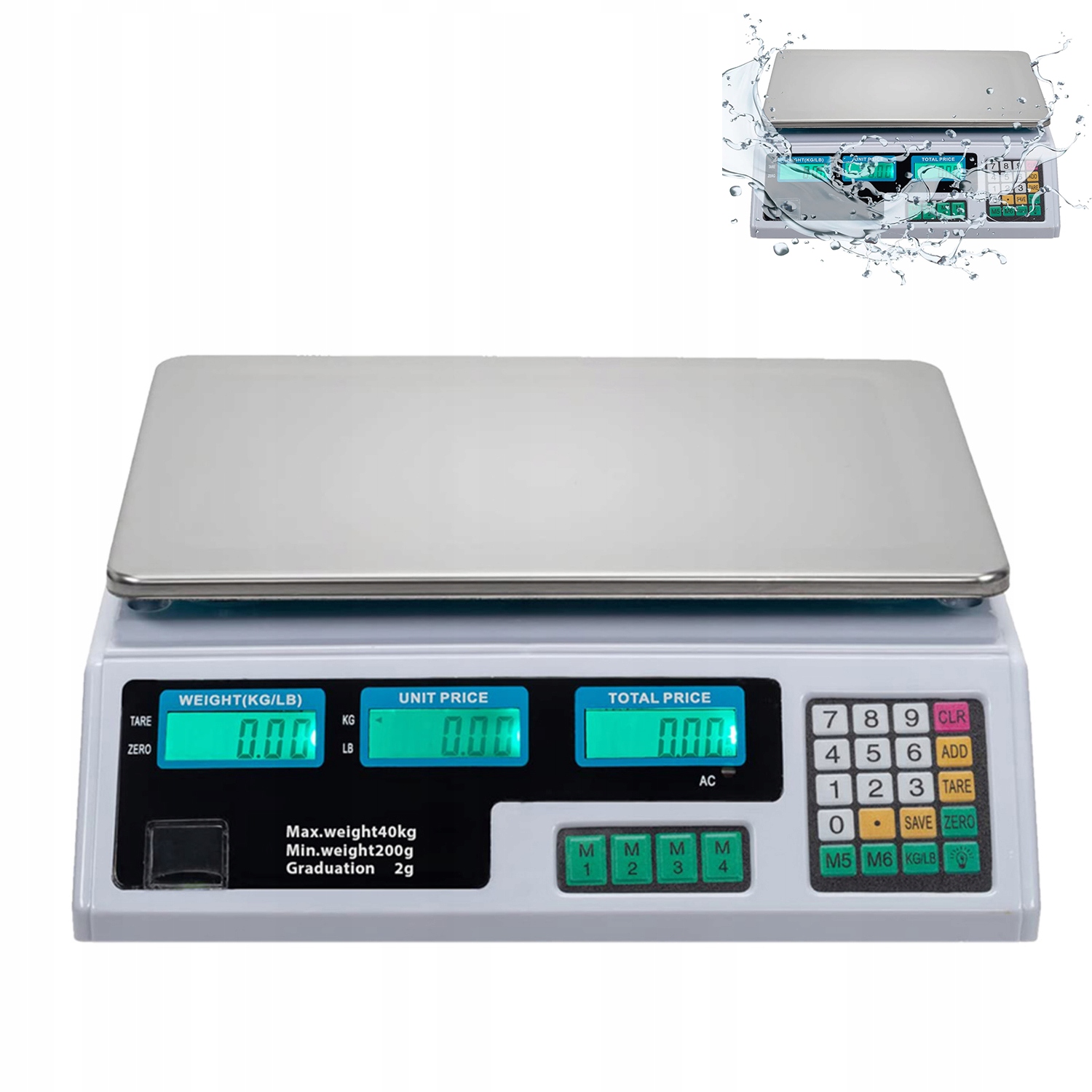 Bezdrátová Elektrická Gastronomická Váha LCD 40KG Akumulátor