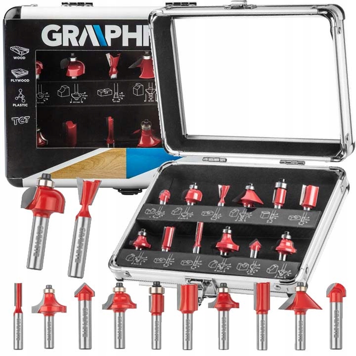 Sada Fréz Pro Frézy Widiowet 8 MM Na Dřevo 12 Kusů Graphite