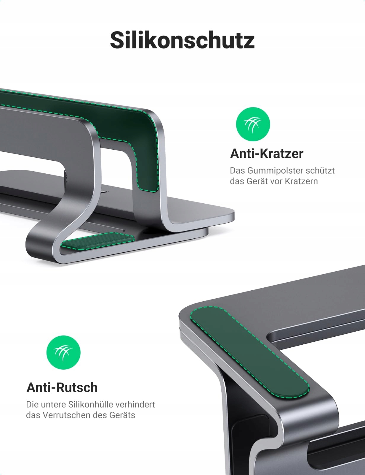 UGREEN Pionowy Aluminiowy Stojak Na Laptopa Z Termiczną Podstawką — miniatura 8