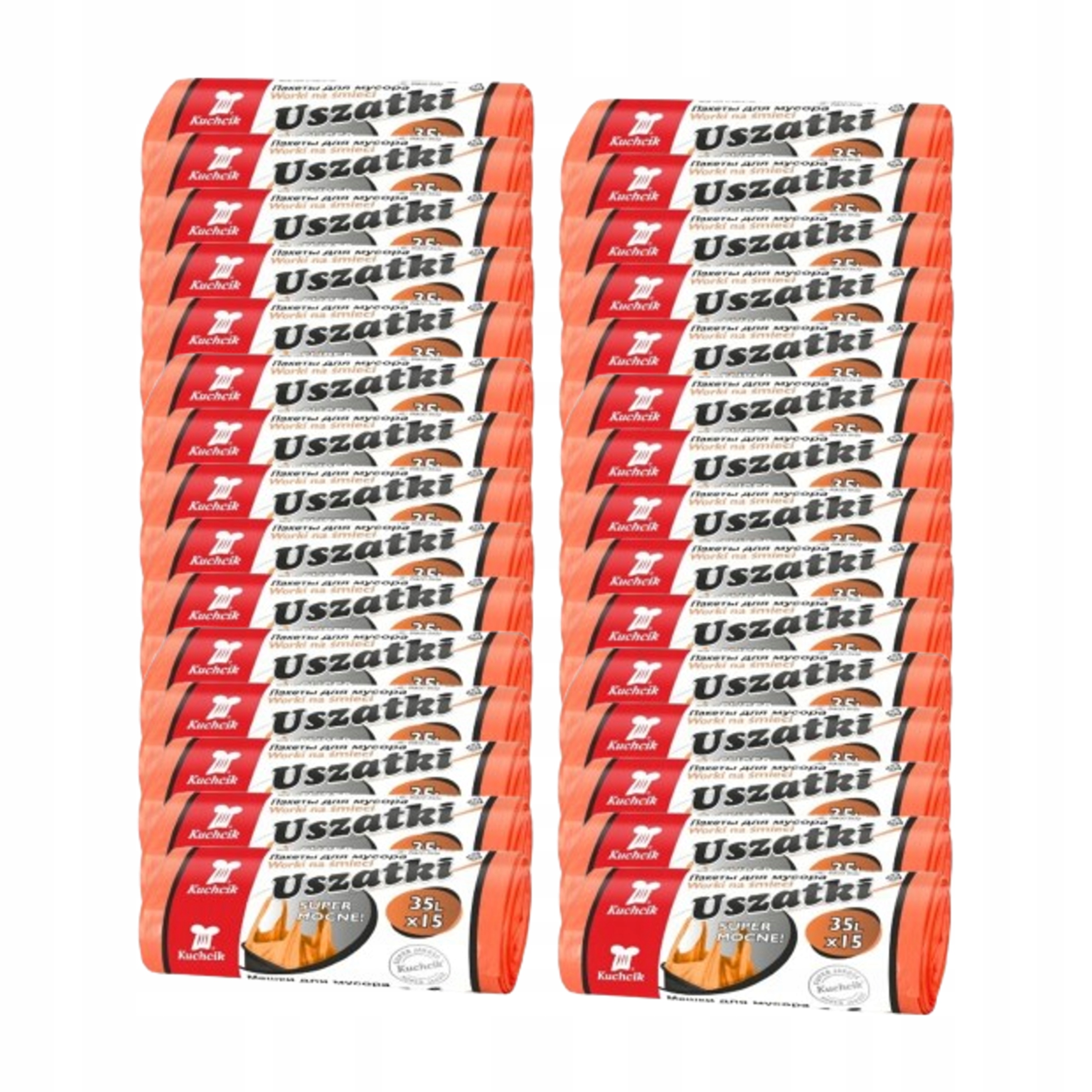 Levně Pytle na odpadky Uszatki Kuchcik 35 l x 15 oranžové 30 kusů