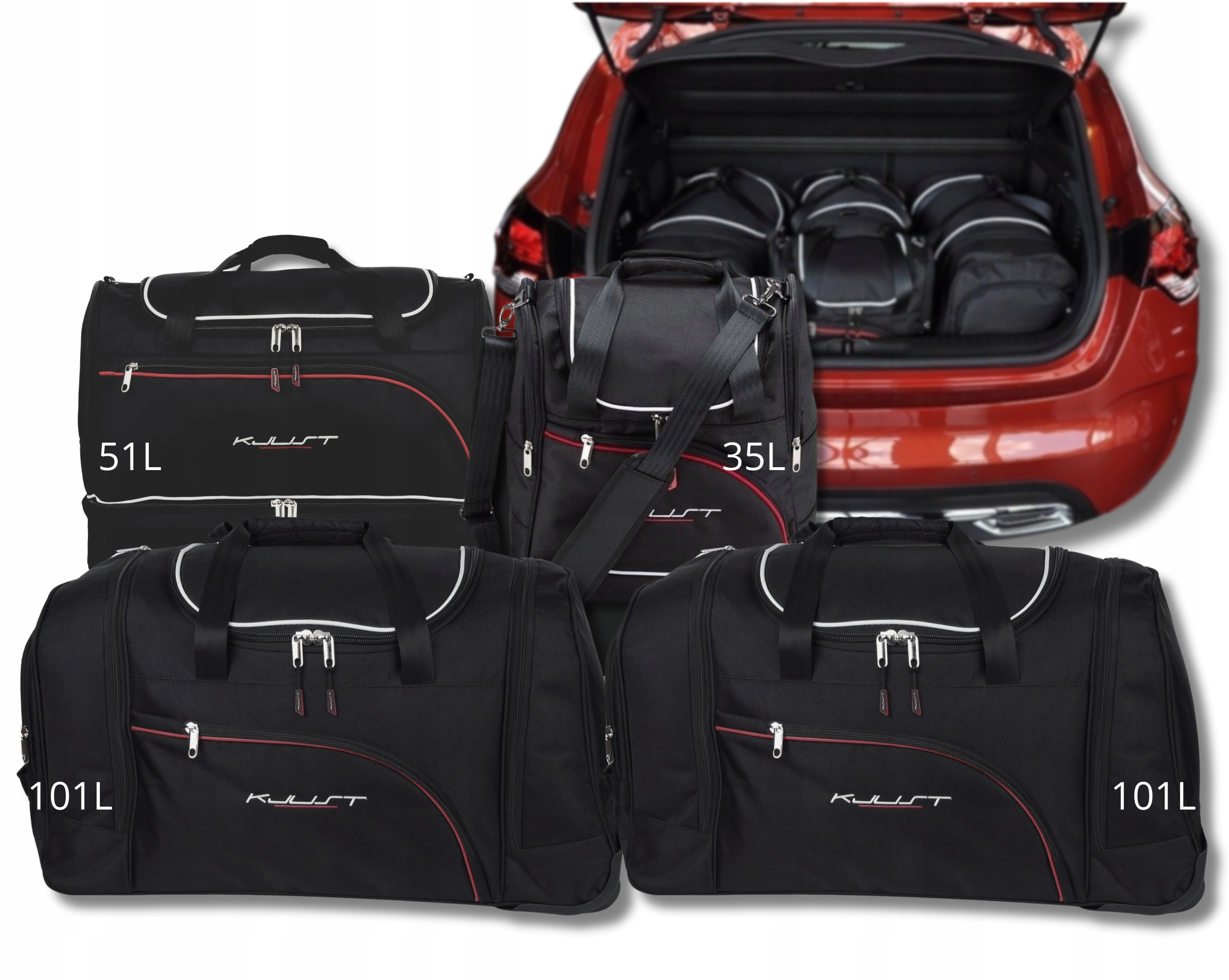 Sada tašiek Kjust do kufra Citroen DS4 Hatchback 2011-2015 4 ks