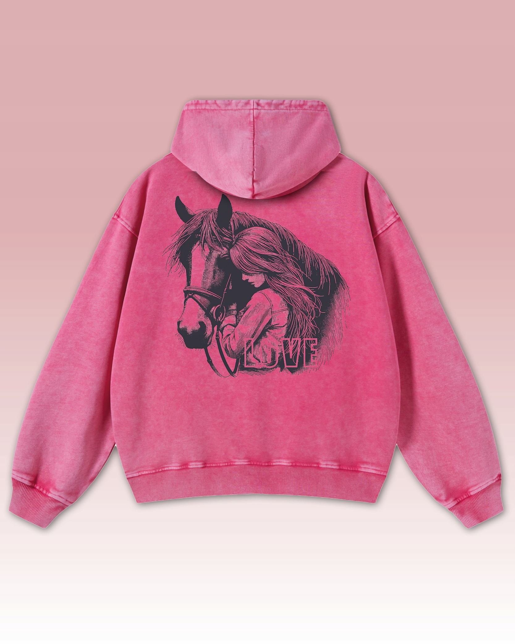 Mikina Love for Horses Love for Horses Nature Passion Care Pink XL