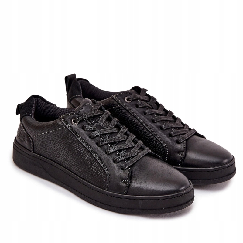 Pánské Tenisky Z Přírodní Kůže Nízké Lee Cooper LCJ-25-33-3965 Černé 44