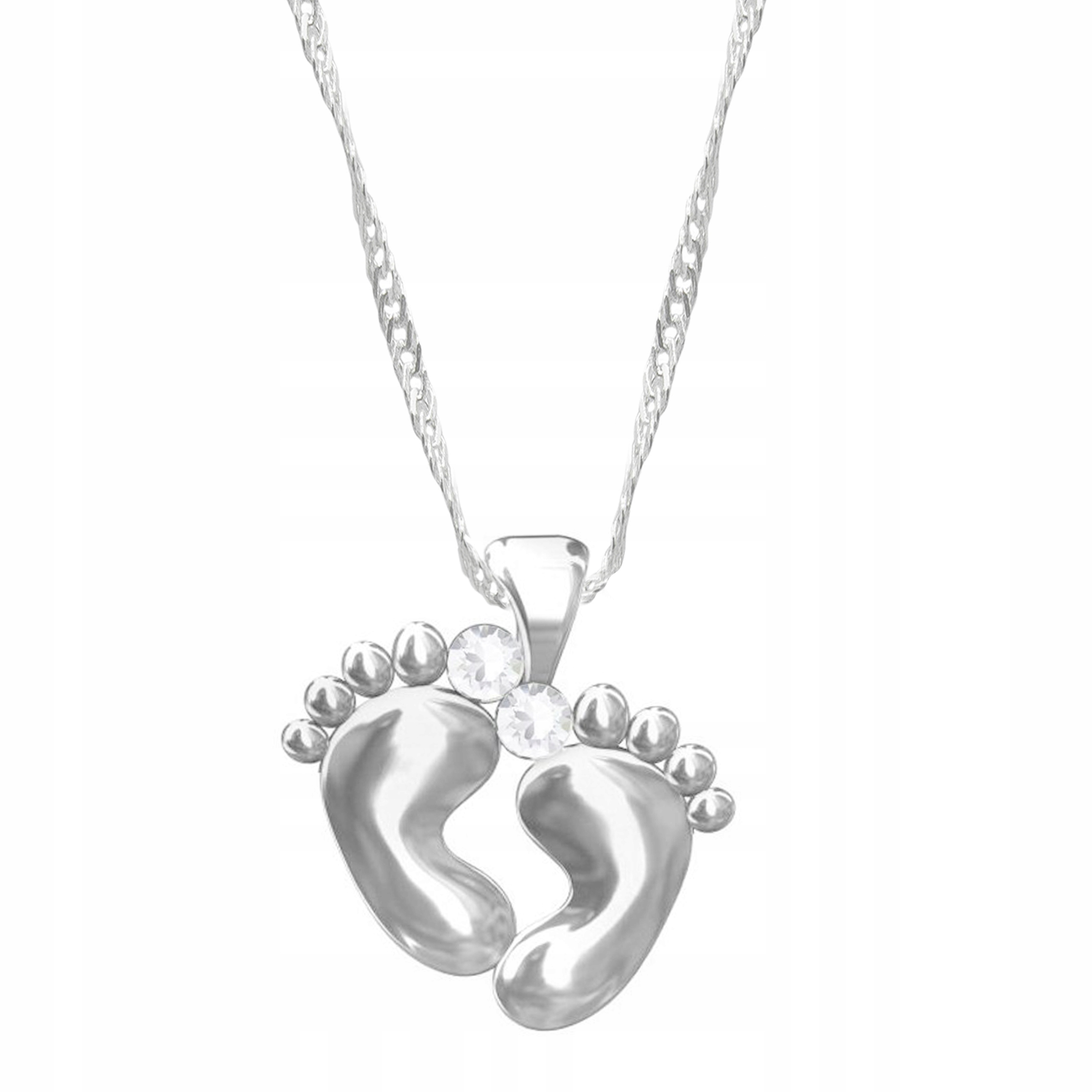 Stříbrný řetízek náhrdelník 925 Otisk dětských nožiček