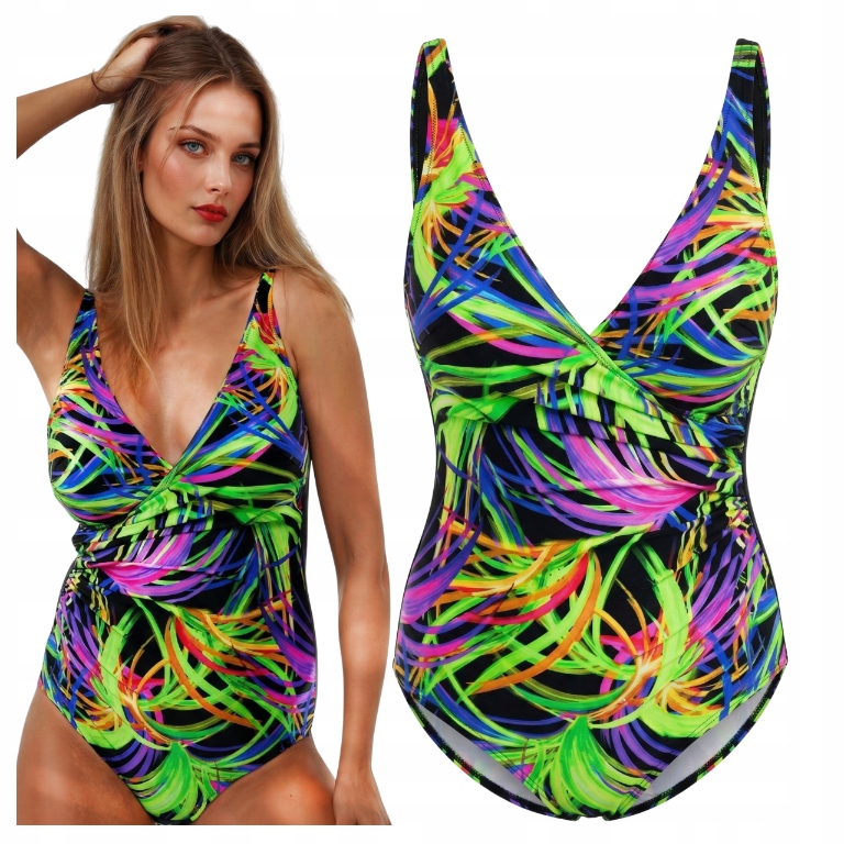 Dámský jednodílný plavkový kostým Plus Size 46 3XL Monokini