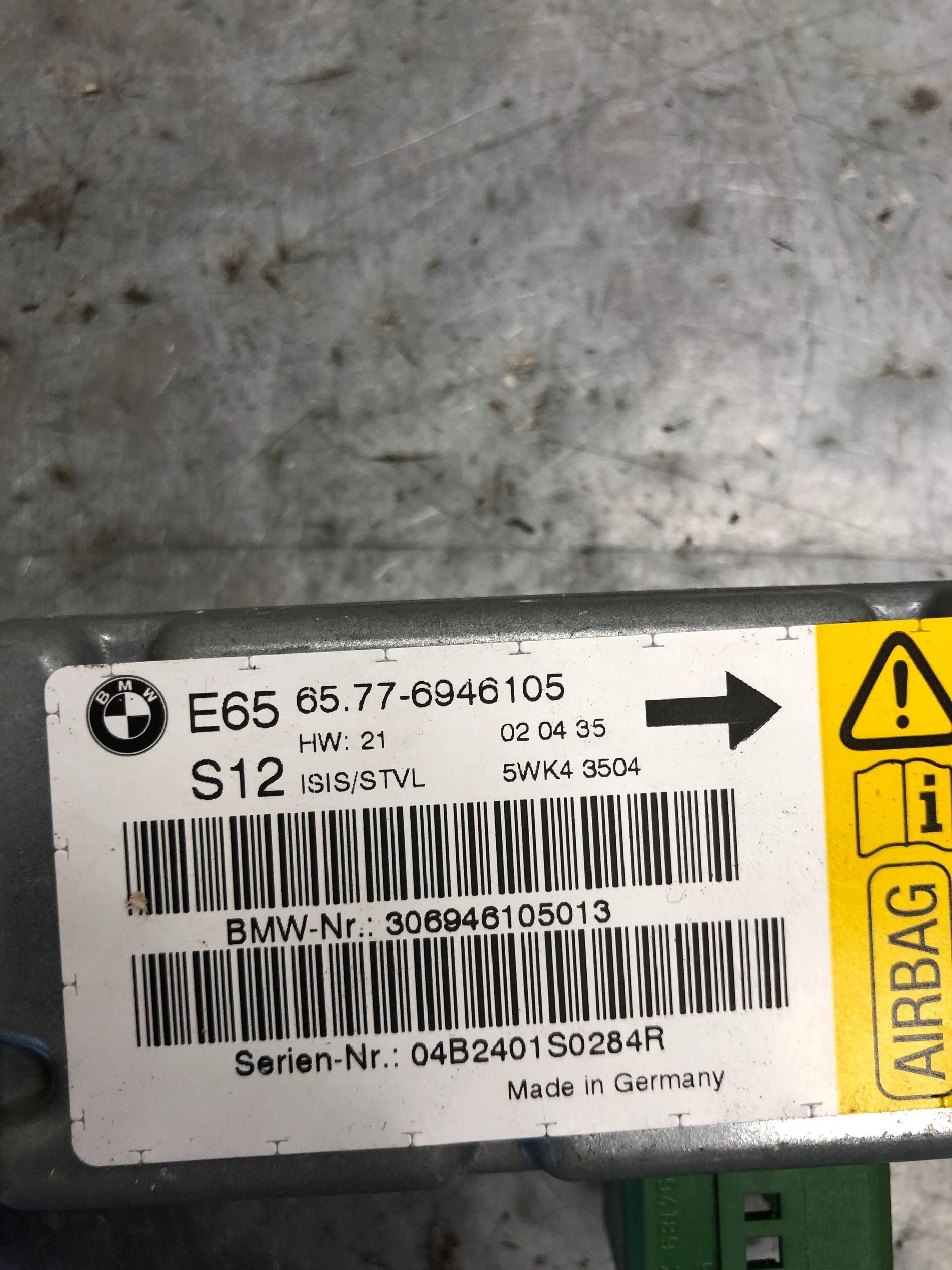snímač SENSOR airbag levý předek BMW E65 6946105
