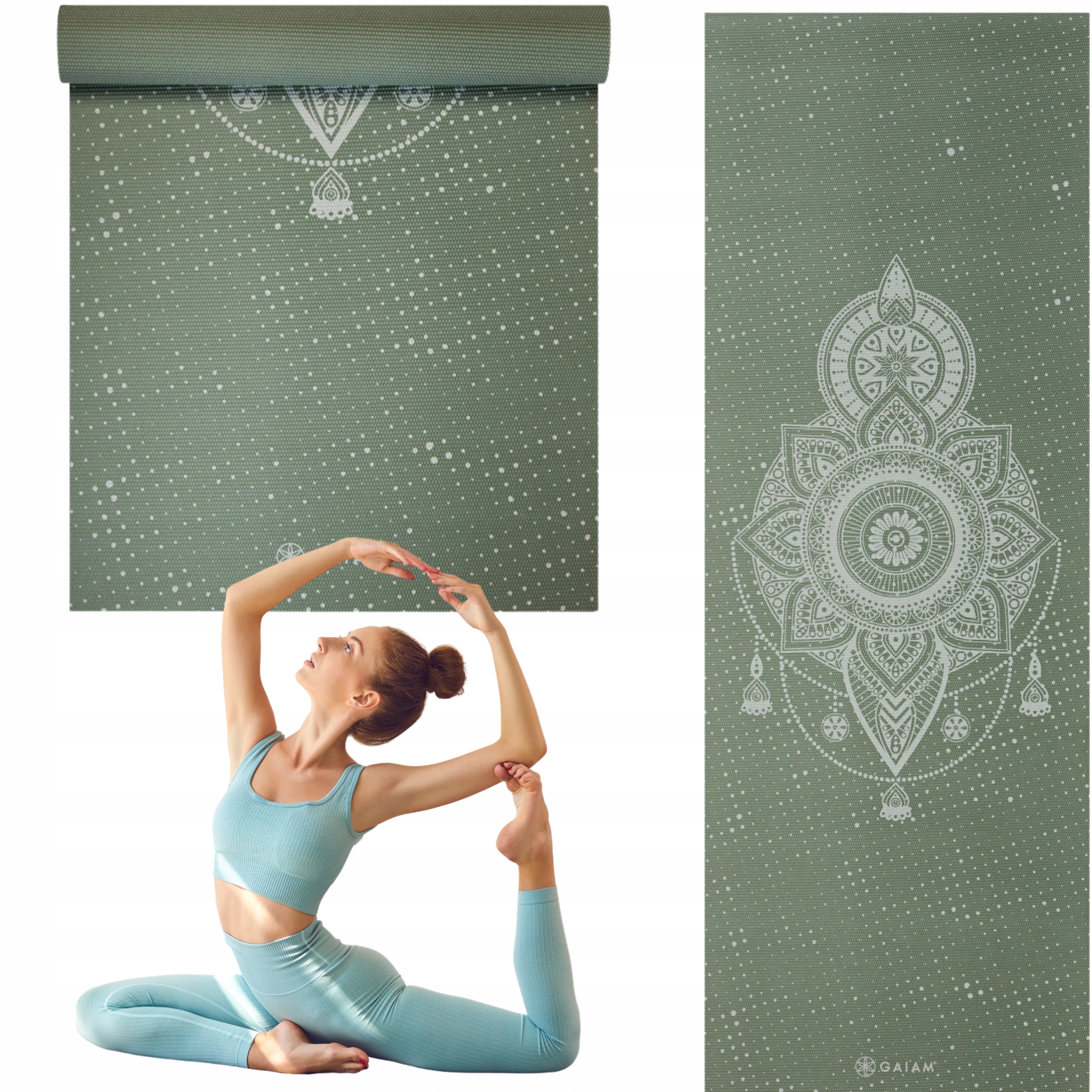 Mata do ćwiczeń jogi Gaiam Celestial Green 5 mm Antypoślizgowa, Ekologicz