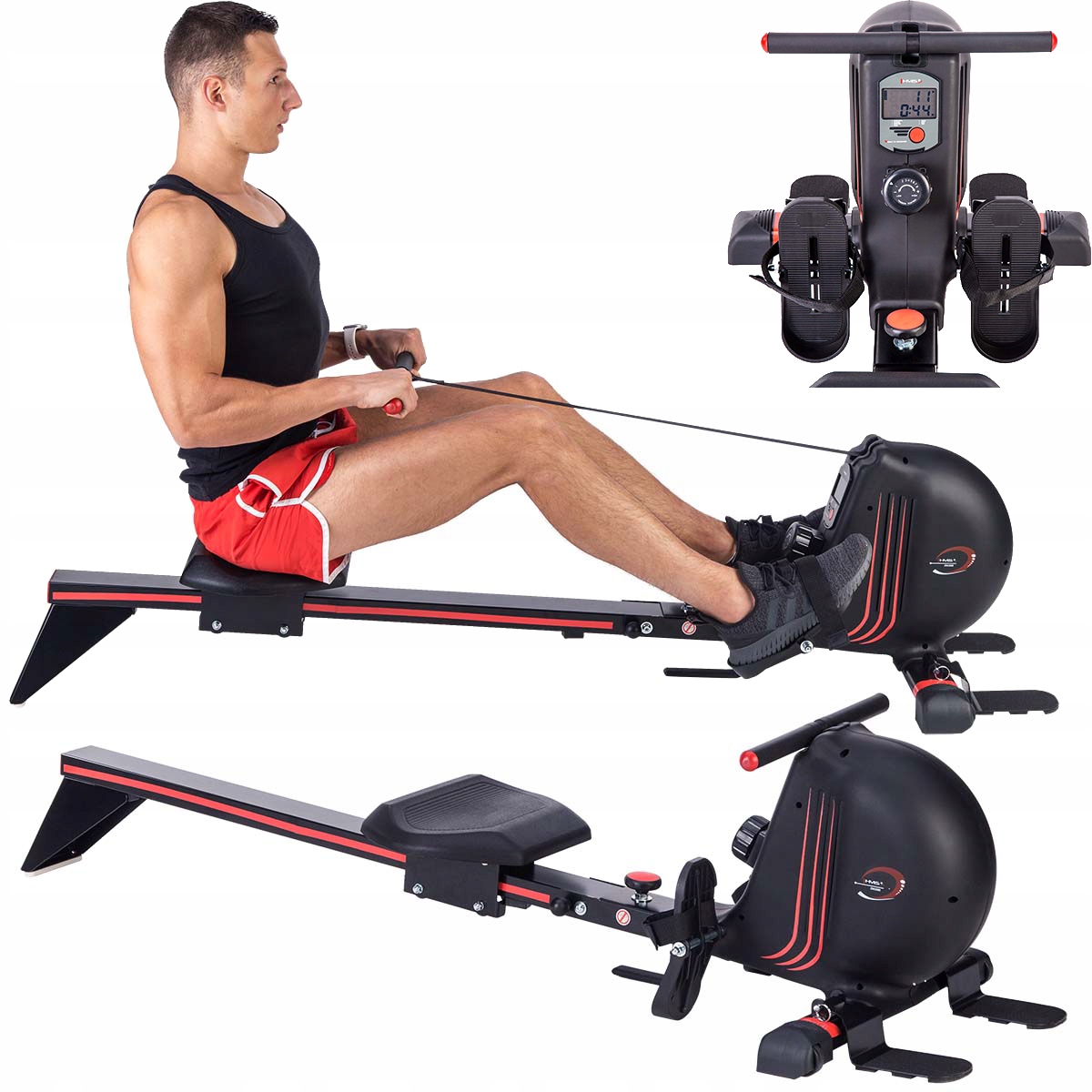 Wioślarz Magnetyczny Trenażer Regulowane Obciążenie Komputer LCD 120 kg
