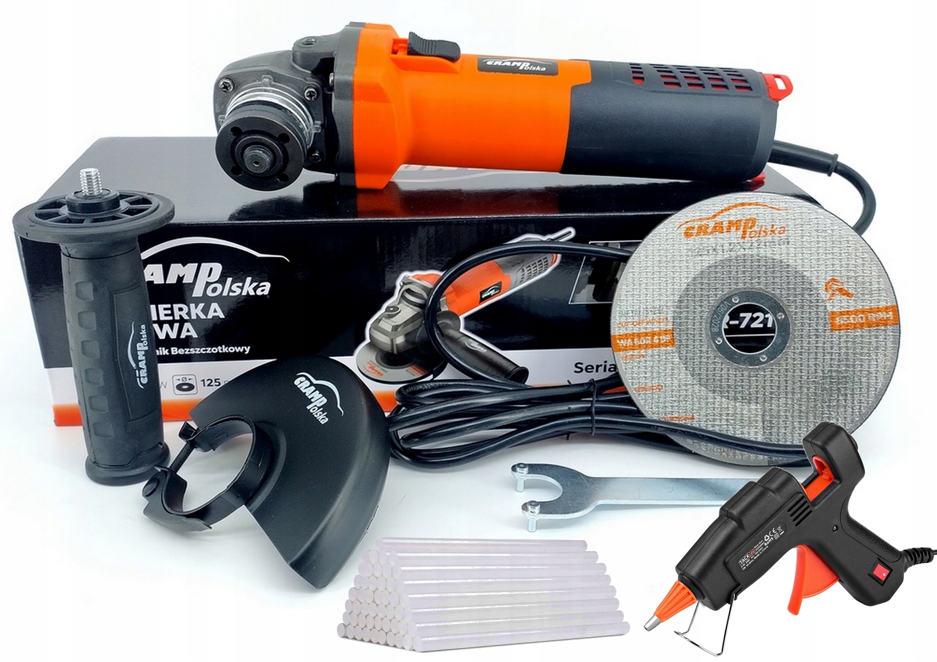 Cramp CR7211 szlifierka kątowa dużej mocy 2000W 125mm Bezszczotkowa+pistol