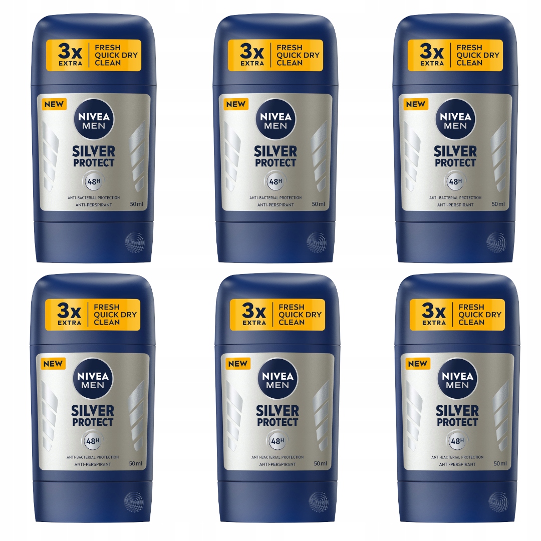 Nivea Men Silver Protect Antiperspirant pro muže v oblasti podpaží 50 ml x 6 ml