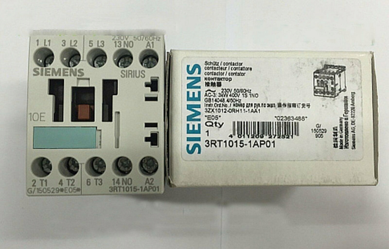 Stycznik 3Kw 3P 400V 3RT1015-1AP01 SIEMENS