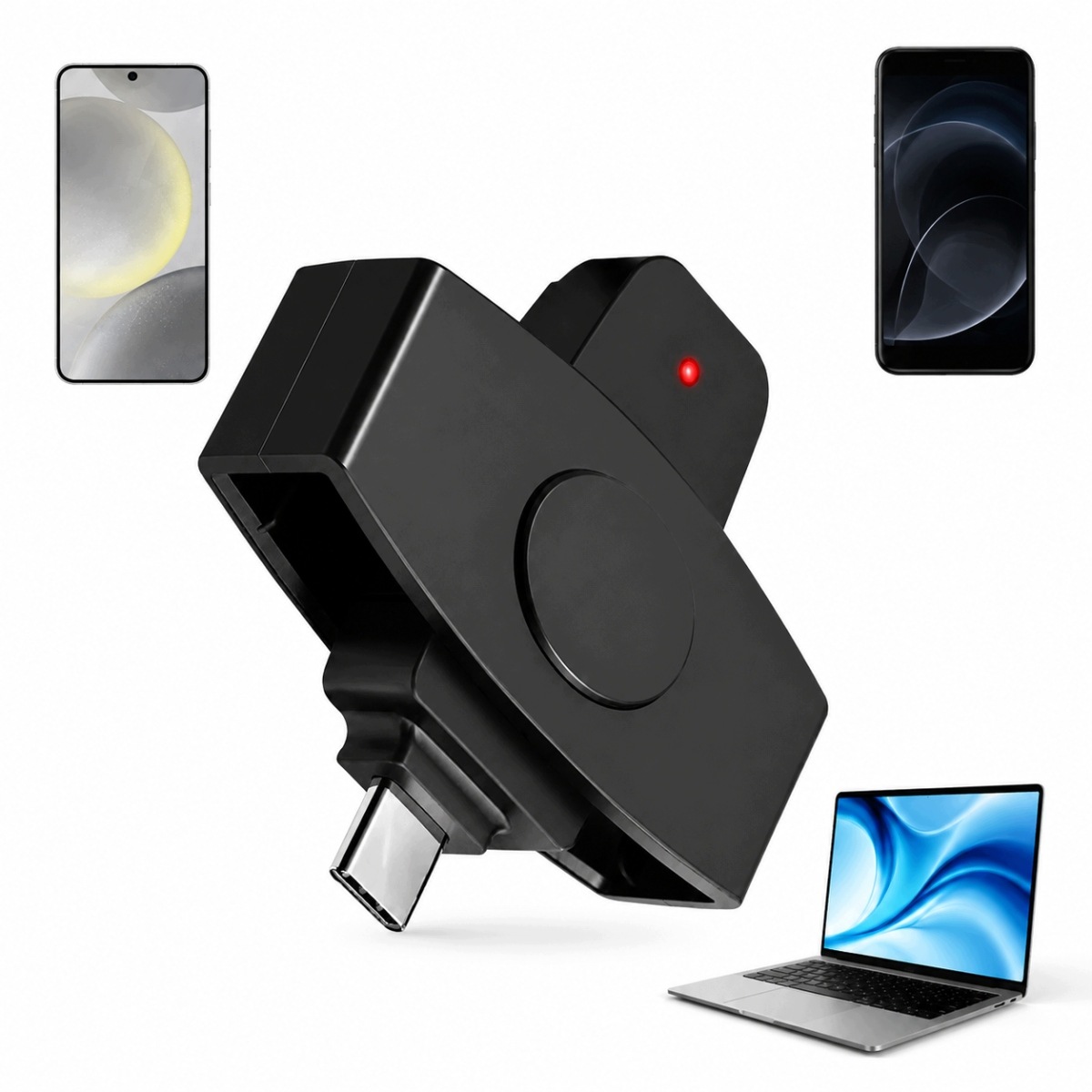 Czytnik Kart Tachografu Kierowcy Kierowców Usb-c Do Smartfon Obrotowy