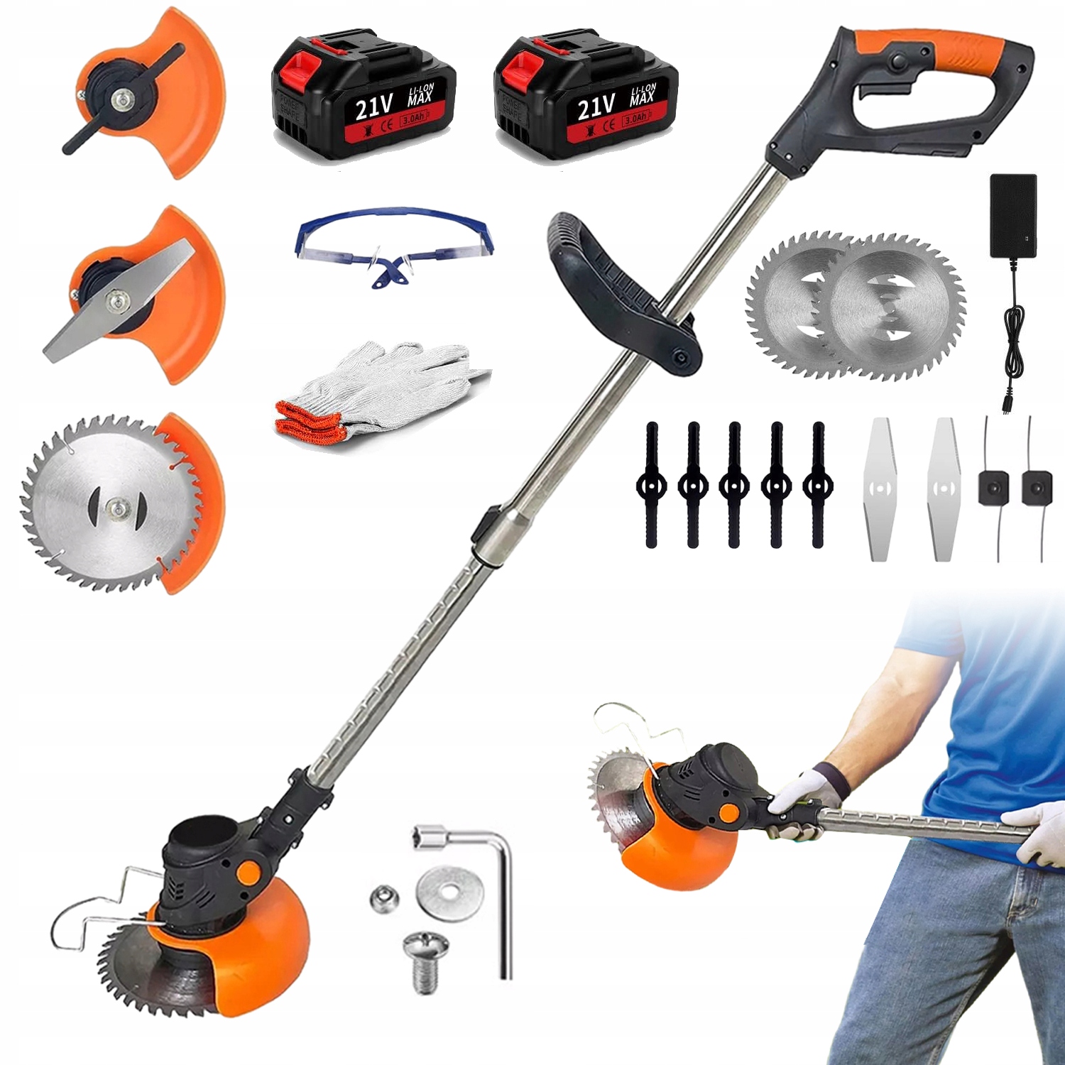 Přenosná Akumulátorová Elektrická Křovinořez Pro Domácí Použití 800W 21V Z 2AKU
