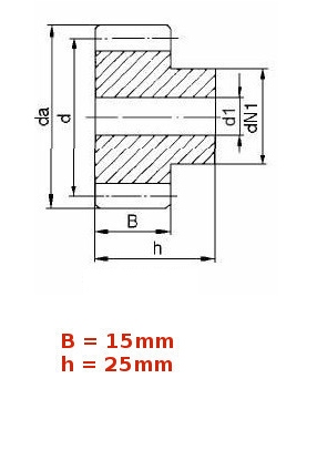 Koło zębate M1 Z54 Model KZ-M1-Z54